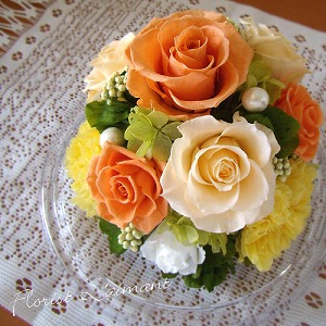 傘寿祝いのプレゼントにおすすめの黄色の花 グレイス（オレンジ）サブ画像