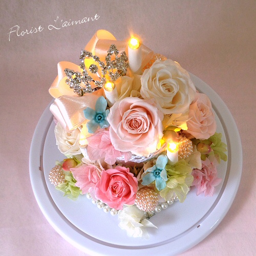 真珠婚式結婚記念日30周年両親へサプライズのプレゼントルミケーキ(ピンク)サブ画像2